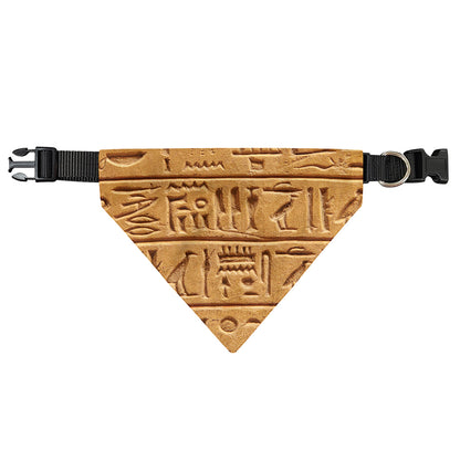 Egyptian Hieroglyphs Print Over The Collar Dog Bandana