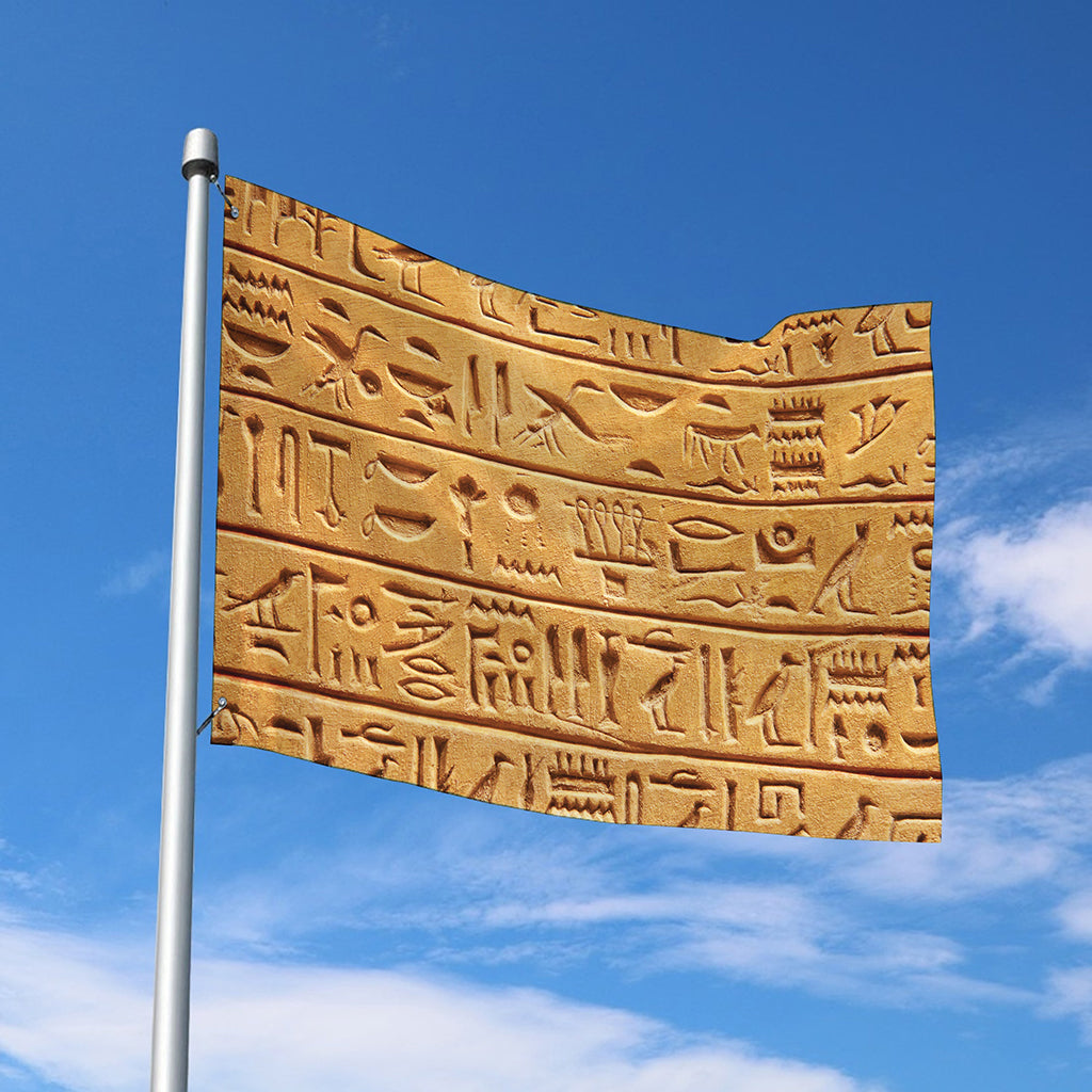 Egyptian Hieroglyphs Print Polyester Flag