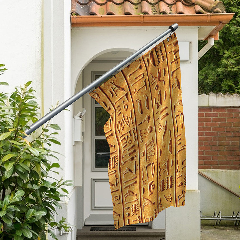 Egyptian Hieroglyphs Print Polyester Flag