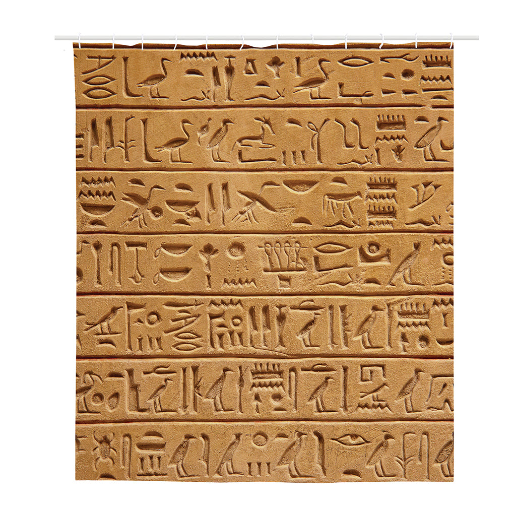 Egyptian Hieroglyphs Print Polyester Shower Curtain