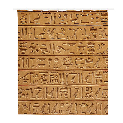 Egyptian Hieroglyphs Print Polyester Shower Curtain