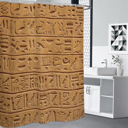Egyptian Hieroglyphs Print Premium Shower Curtain