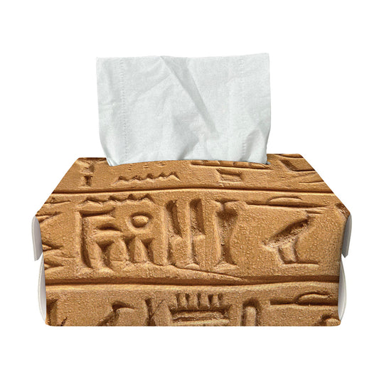 Egyptian Hieroglyphs Print Rectangle Tissue Box Cover