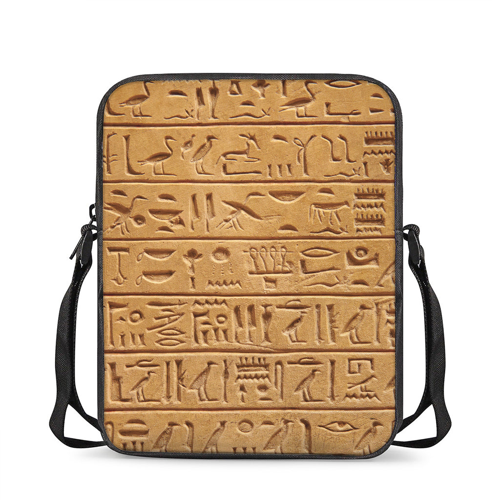 Egyptian Hieroglyphs Print Rectangular Crossbody Bag