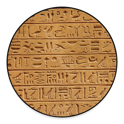 Egyptian Hieroglyphs Print Round Floor Mat