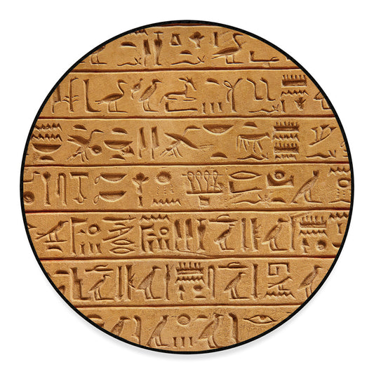 Egyptian Hieroglyphs Print Round Floor Mat
