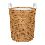Egyptian Hieroglyphs Print Round Laundry Basket