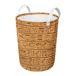 Egyptian Hieroglyphs Print Round Laundry Basket