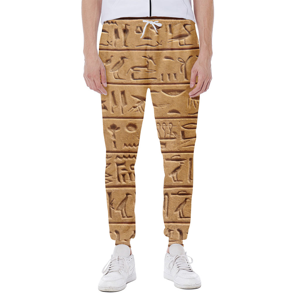 Egyptian Hieroglyphs Print Scuba Joggers