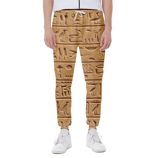Egyptian Hieroglyphs Print Scuba Joggers