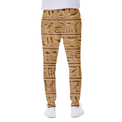 Egyptian Hieroglyphs Print Scuba Joggers