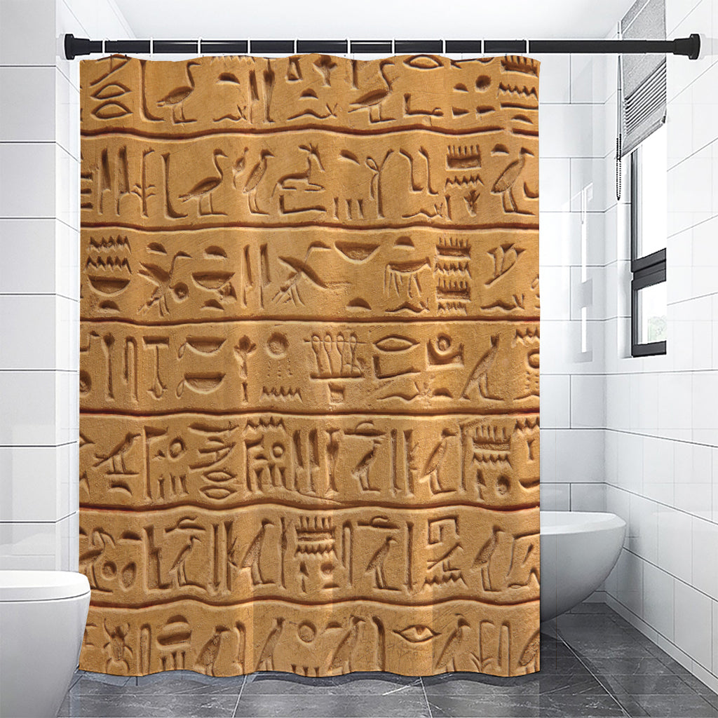 Egyptian Hieroglyphs Print Shower Curtain
