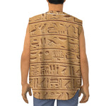 Egyptian Hieroglyphs Print Sleeveless Baseball Jersey