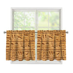 Egyptian Hieroglyphs Print Tier Curtains