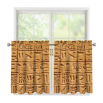 Egyptian Hieroglyphs Print Tier Curtains