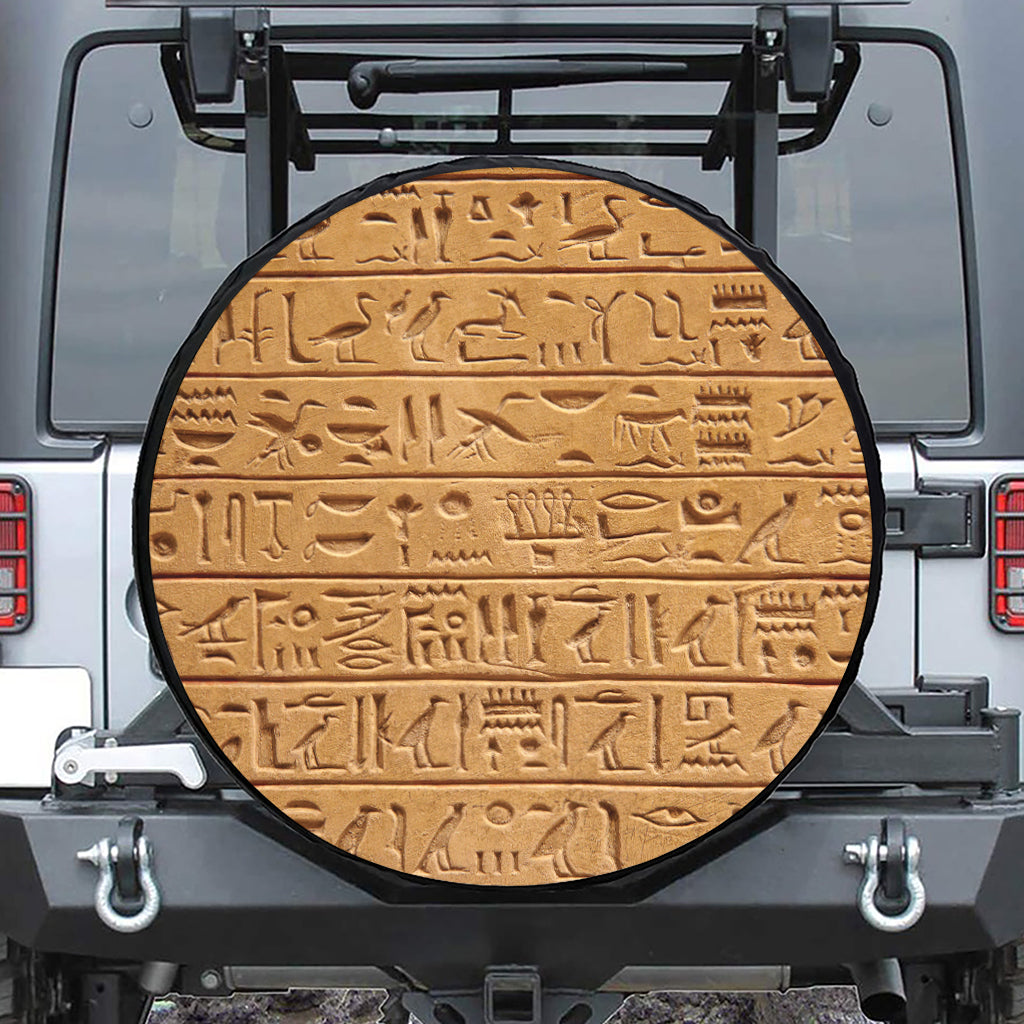 Egyptian Hieroglyphs Print Tire Cover