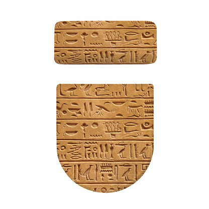 Egyptian Hieroglyphs Print Toilet Lid And Tank Cover Set