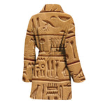Egyptian Hieroglyphs Print Women's Bathrobe