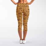 Egyptian Hieroglyphs Print Women's Capri Leggings