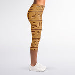 Egyptian Hieroglyphs Print Women's Capri Leggings