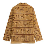 Egyptian Hieroglyphs Print Women's Cotton Blazer