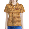 Egyptian Hieroglyphs Print Women's Polo Shirt