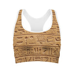 Egyptian Hieroglyphs Print Women's Sports Bra