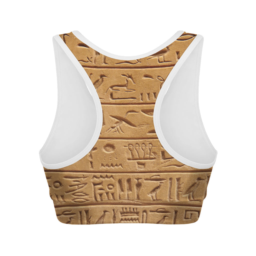 Egyptian Hieroglyphs Print Women's Sports Bra