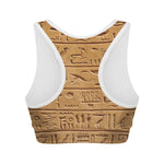 Egyptian Hieroglyphs Print Women's Sports Bra