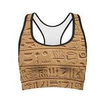 Egyptian Hieroglyphs Print Women's Sports Bra