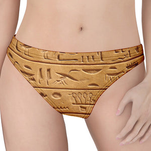 Egyptian Hieroglyphs Print Women's Thong