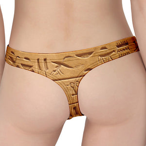 Egyptian Hieroglyphs Print Women's Thong