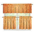 Egyptian Hieroglyphs Symbol Print 3 Piece Kitchen Curtains