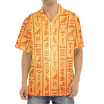 Egyptian Hieroglyphs Symbol Print Aloha Shirt