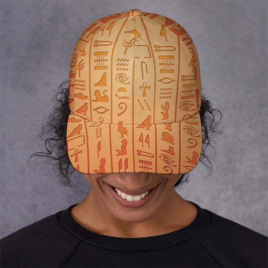 Egyptian Hieroglyphs Symbol Print Baseball Cap