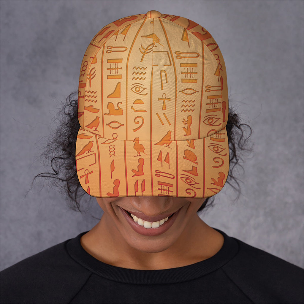 Egyptian Hieroglyphs Symbol Print Baseball Cap