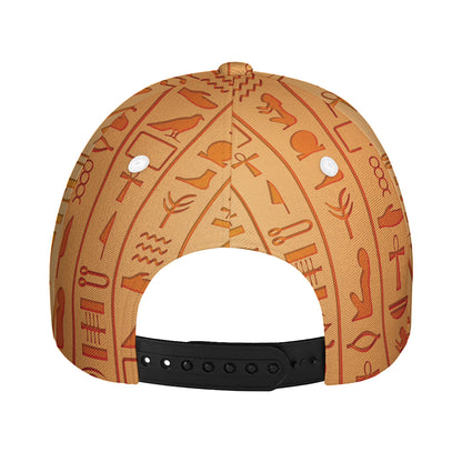Egyptian Hieroglyphs Symbol Print Baseball Cap