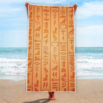 Egyptian Hieroglyphs Symbol Print Beach Towel