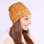 Egyptian Hieroglyphs Symbol Print Beanie