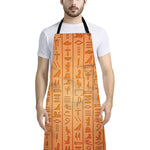 Egyptian Hieroglyphs Symbol Print Bib Apron With Pocket