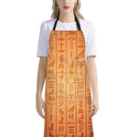 Egyptian Hieroglyphs Symbol Print Bib Apron With Pocket
