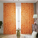 Egyptian Hieroglyphs Symbol Print Blackout Pencil Pleat Curtains