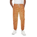 Egyptian Hieroglyphs Symbol Print Cotton Pants