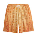 Egyptian Hieroglyphs Symbol Print Cotton Shorts
