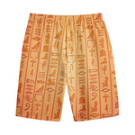 Egyptian Hieroglyphs Symbol Print Cotton Shorts
