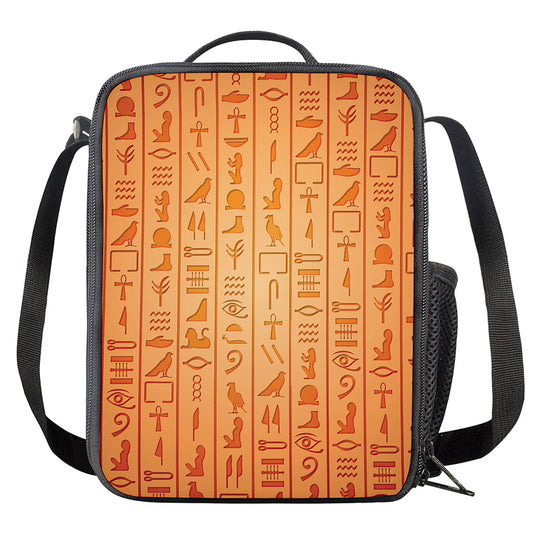 Egyptian Hieroglyphs Symbol Print Crossbody Lunch Bag