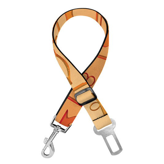Egyptian Hieroglyphs Symbol Print Dog Seat Belt