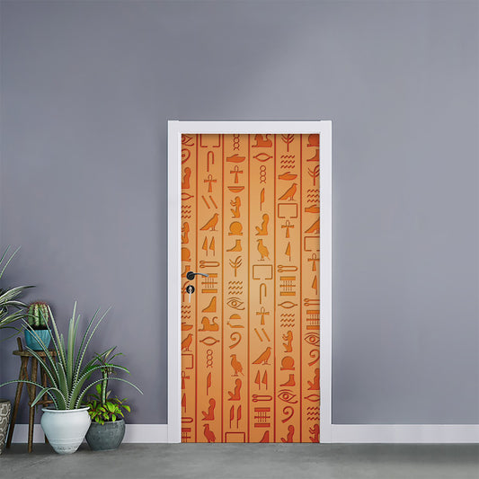 Egyptian Hieroglyphs Symbol Print Door Sticker