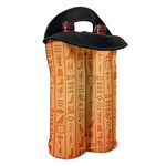 Egyptian Hieroglyphs Symbol Print Double Neoprene Wine Tote