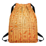 Egyptian Hieroglyphs Symbol Print Drawstring Backpack